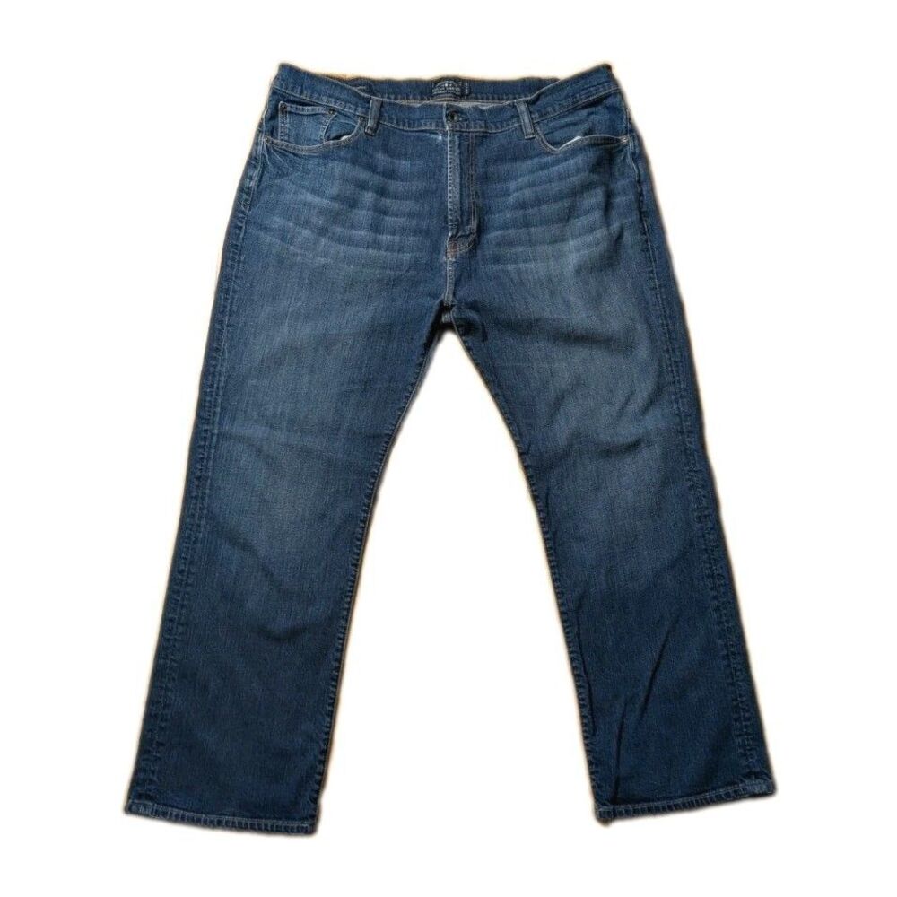 Lucky Brand 181 Relaxed Straight Jeans Mens 44 x 32 Medium Wash Denim Stretch